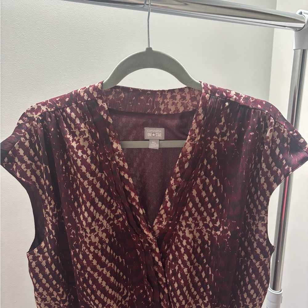 Converse Burgundy Abstract Ruffle Dress - Picture 4 of 6